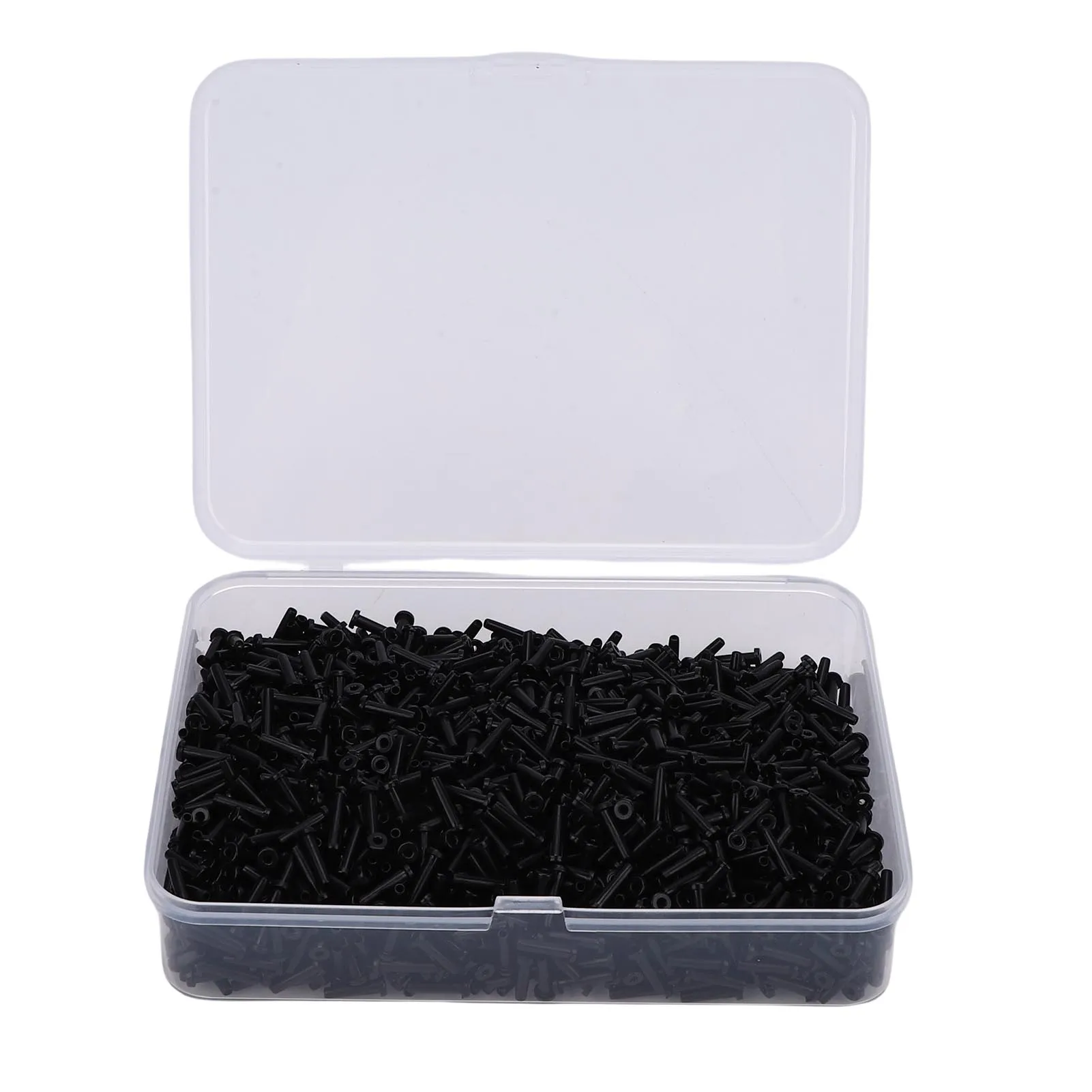 Badmintonbeschermer voor snaren, nylon, voor badmintonrackets, oogjes, 2,1 x 8,3 mm, 0,8 mm dik, zwart, voor reparatie, enkelvoudige buis.
