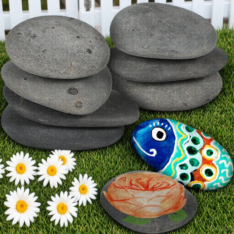 10 stücke Bunte Diy Graffiti Steine Glatte Diy Handwerk Felsen Für Kinder Zeichnung Kunst Kreative Dekor Mehrzweck Steine