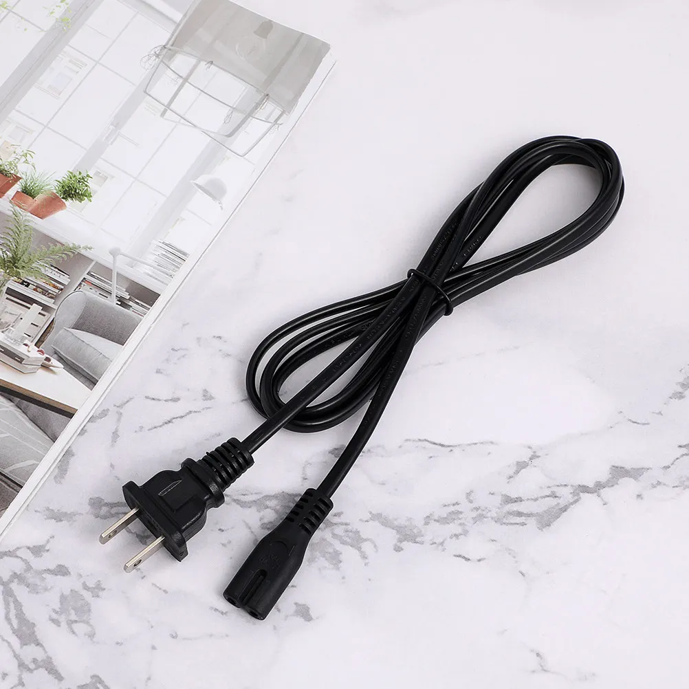 4Pcs 6-Foot 2-Prong Power Cord Stable Supply Stylish Black TV Power Cable Computer Printer