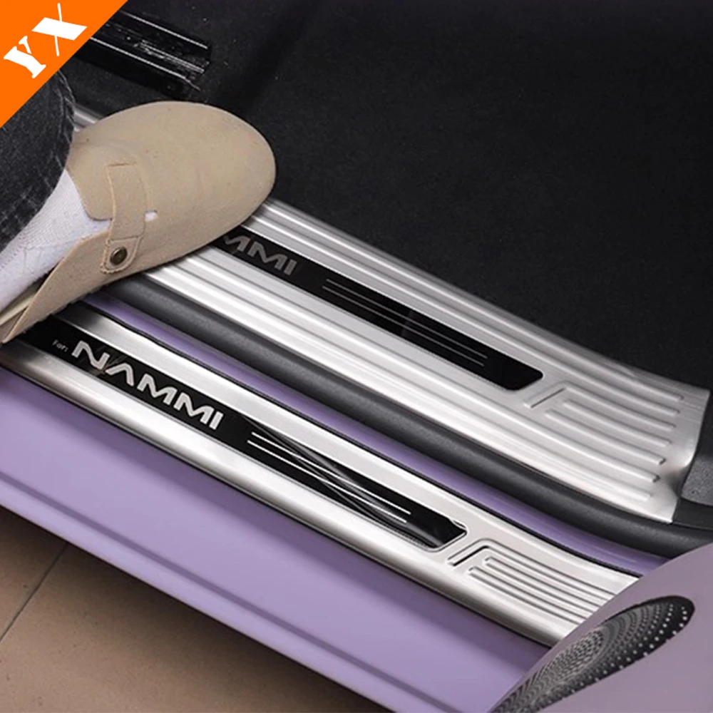 2025 2026 For dongfeng nammi 01 accessories Stainless Black Silver Car Door Sill Scuff Plate Welcome Pedal Protection Trim