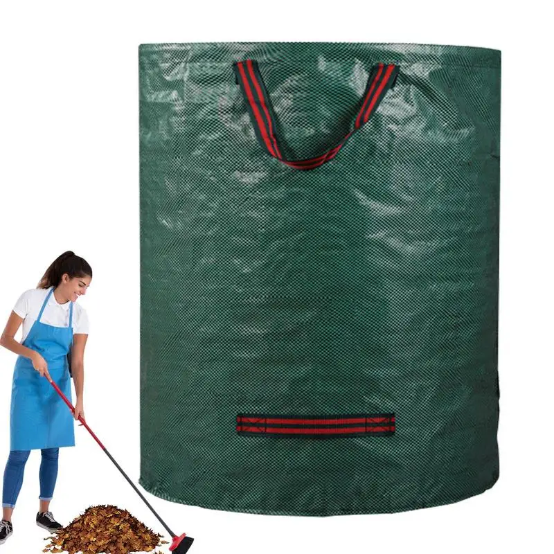 

Reusable Garden Waste Bags Standable Leaves Bags Heavy Duty Leaves Capacity Trash Can With Handles For Leaves Waste Garden