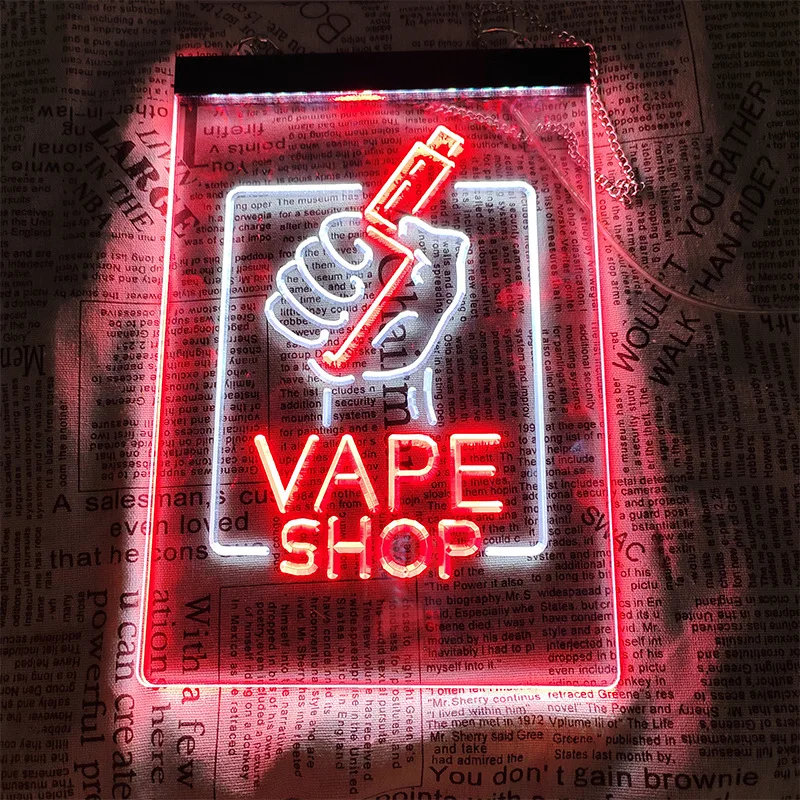 

Neon Light Electronic Cigarette Lights Vape Shop Acrylic Carved Luminous Plate Led Decorative for Decor Business Decoration