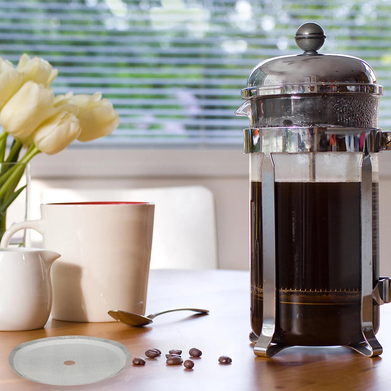 

2Pcs Coffee Filter Mesh Stainless Steel Screen Replacement Mesh Filters for Tea Makers Filter Accessories