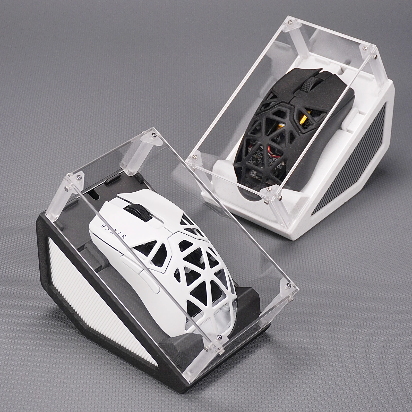 

Mouse Display Box Dustproof Storage Table with Ornaments 3D Printing Transparent Acrylic Box for Gaming Mouse Accessories Gifts