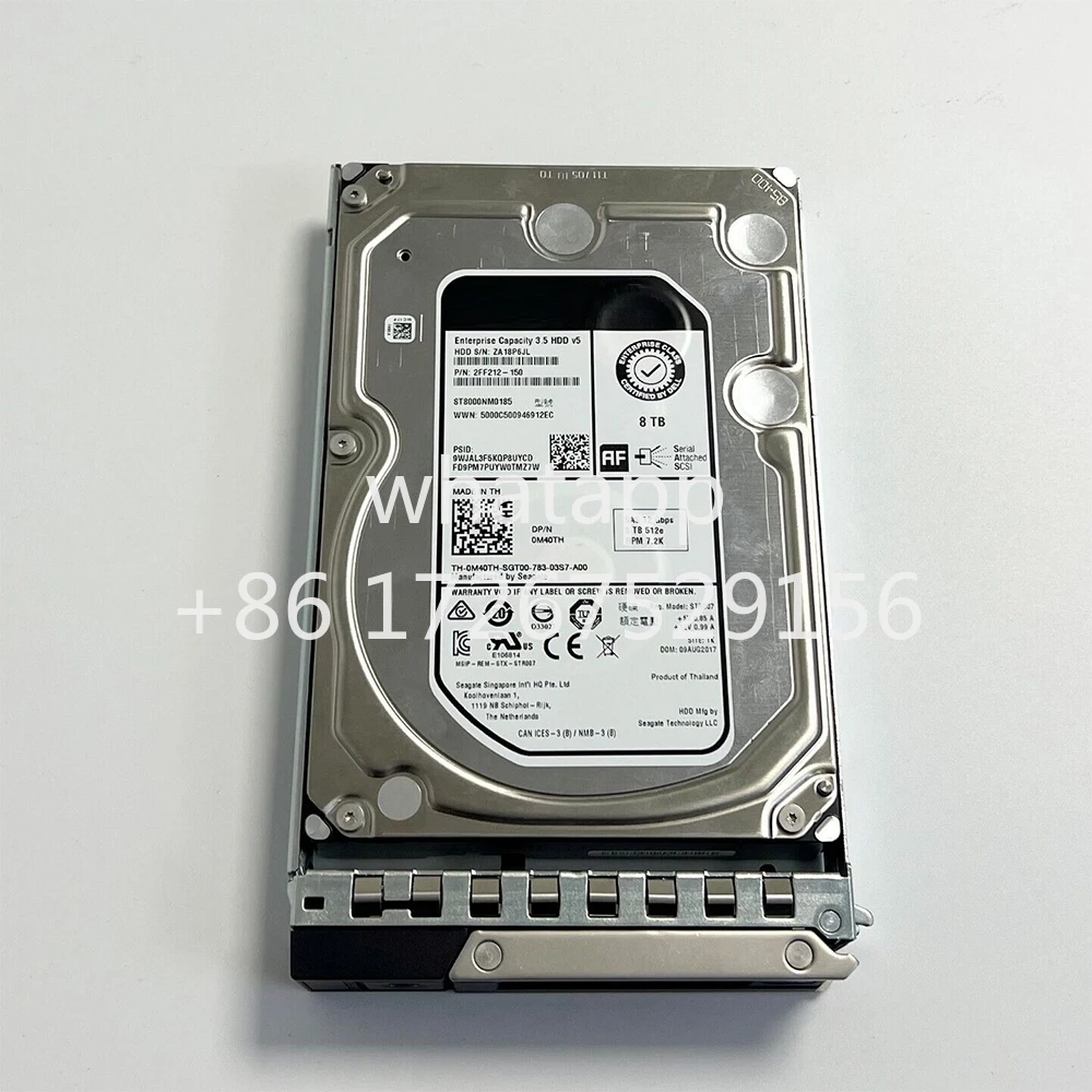 8TB 8T SAS 12G 3.5'' 0M40TH ST8000NM0185 Server Hard Drive HDD For Dell