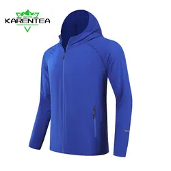 Veste de course à capuche fine et respirante, manteau de sport à séchage rapide, protection solaire, jogging, pêche, randonnée en plein air, été