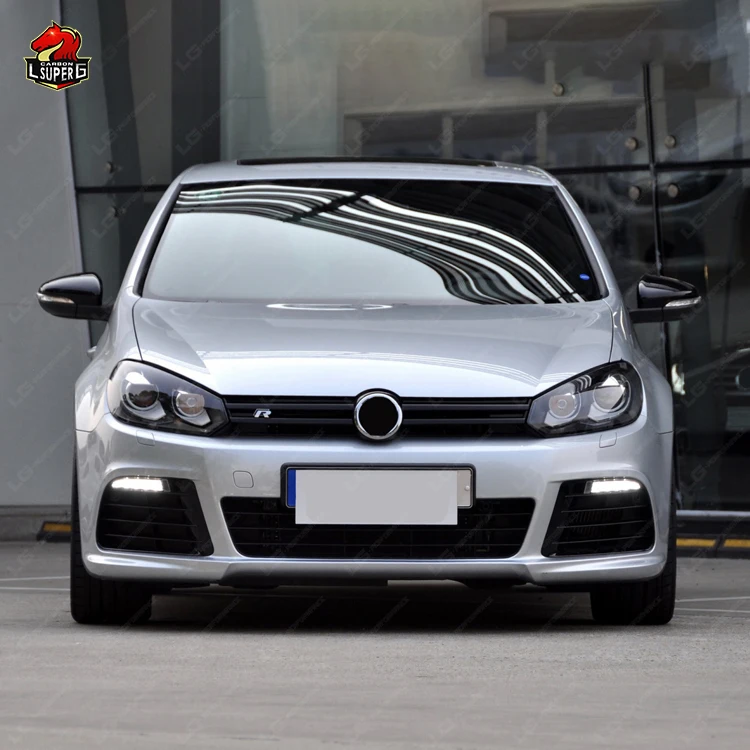 إعداد ممتاز لسيارة Volkswagen Golf 6 ترقية إلى طراز R20 مع شوايات التنورة الجانبية للمصد الأمامي والشفة الخلفية