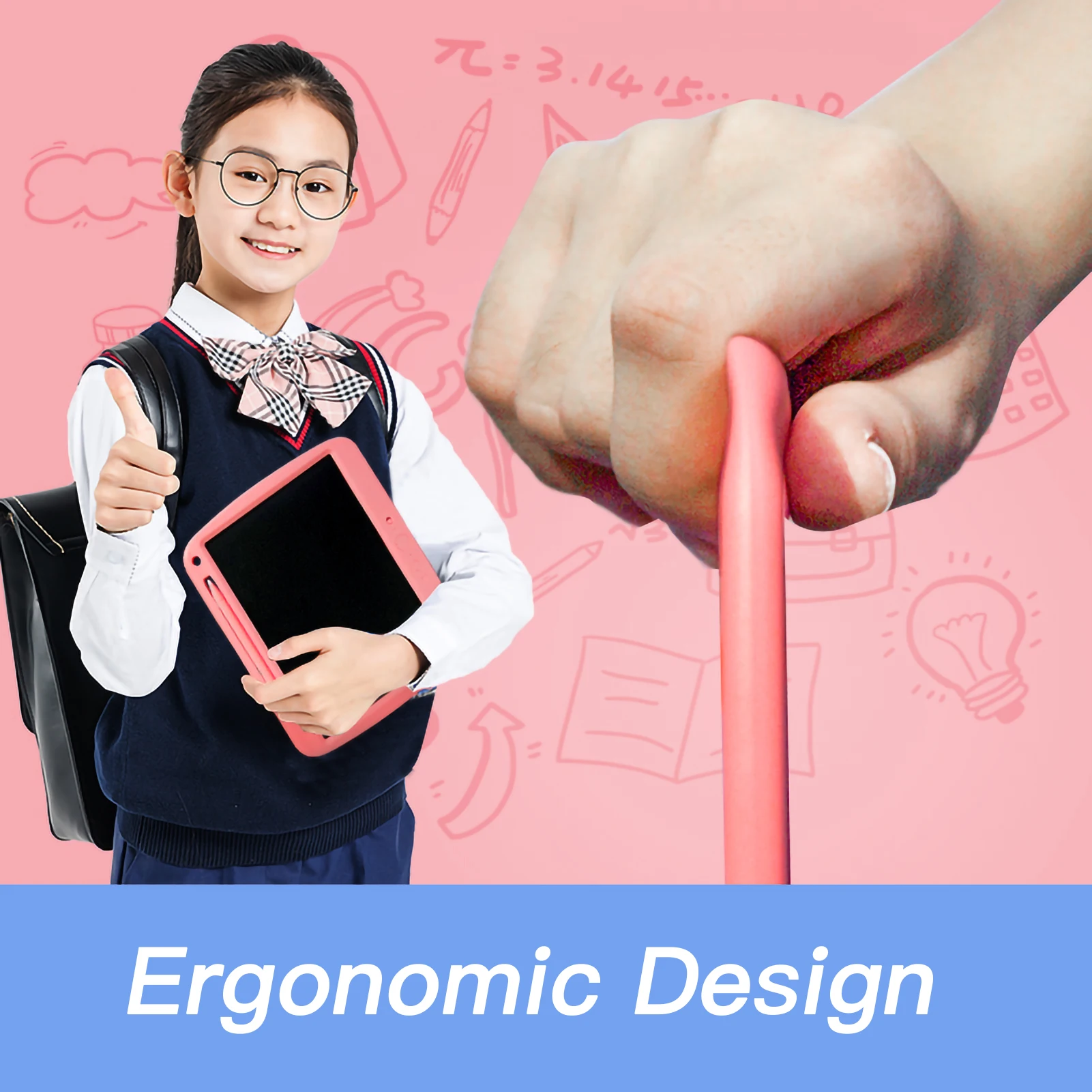 Tablette d'écriture LCD Rechargeable de 9 pouces, tablette de dessin avec stylet, bouton de verrouillage, jouet pour enfants en bas âge, cadeaux