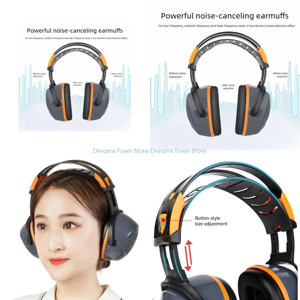 

HX6A Heavy Duty Hearing Safety Ear Muffs Block Loud Sounds For Adults Noise Canceller