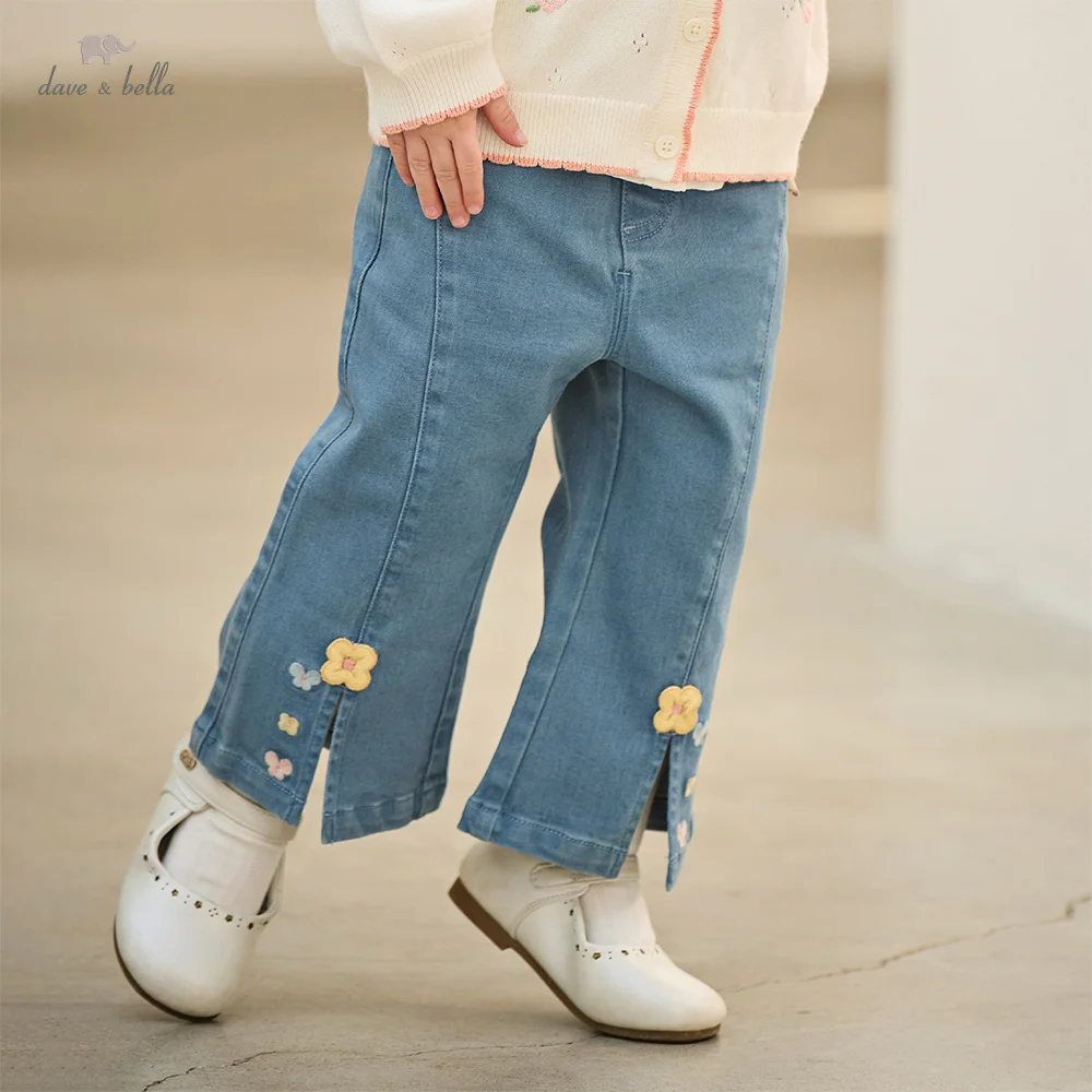 

Dave Bella Children Spring Jeans Pants Autumn Girl Clothing Kids Denim Trousers Casual Fashion Cotton Elastic Sweet DB1260495