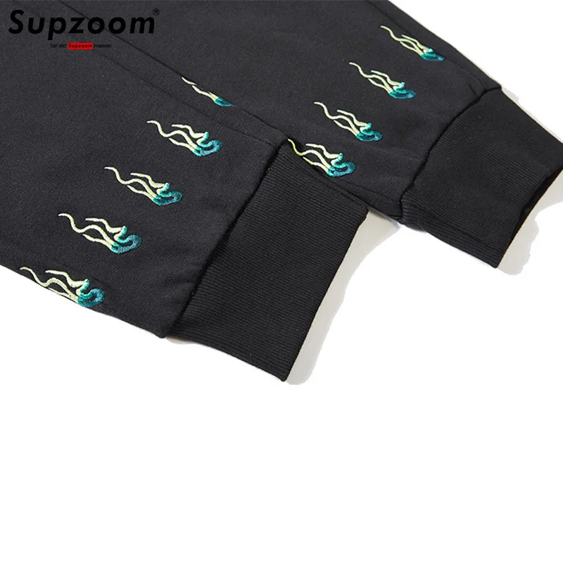 Supzoom New Arrival Chinese Style Elastic Waist Autumn Loose Embroidery Trend Casual Couple Men Cotton Pants Sweatpants