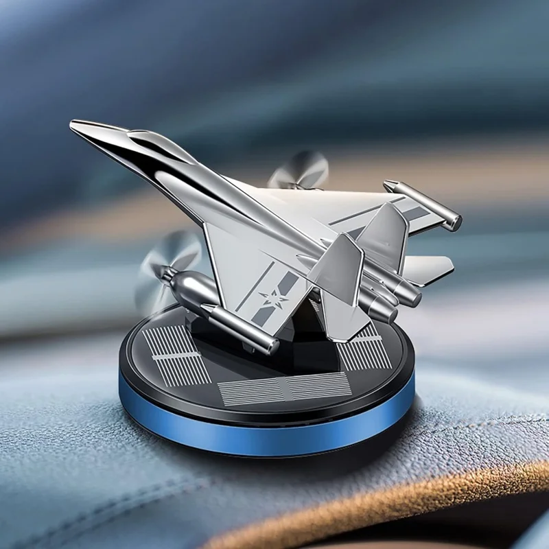 Solar-Powered Rotating Airplane Car Air Freshener Luxury Long Lasting Mild Fragrance Vehicle Dashboard Interior Decor Ornament