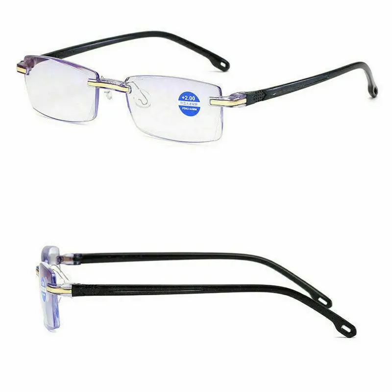 

+1+1.5+2+2.5+3+3.5+4.0 Vision Care Rimless Lens Ultralight Reader Reading Glasses Eyewear Anti Blue Light