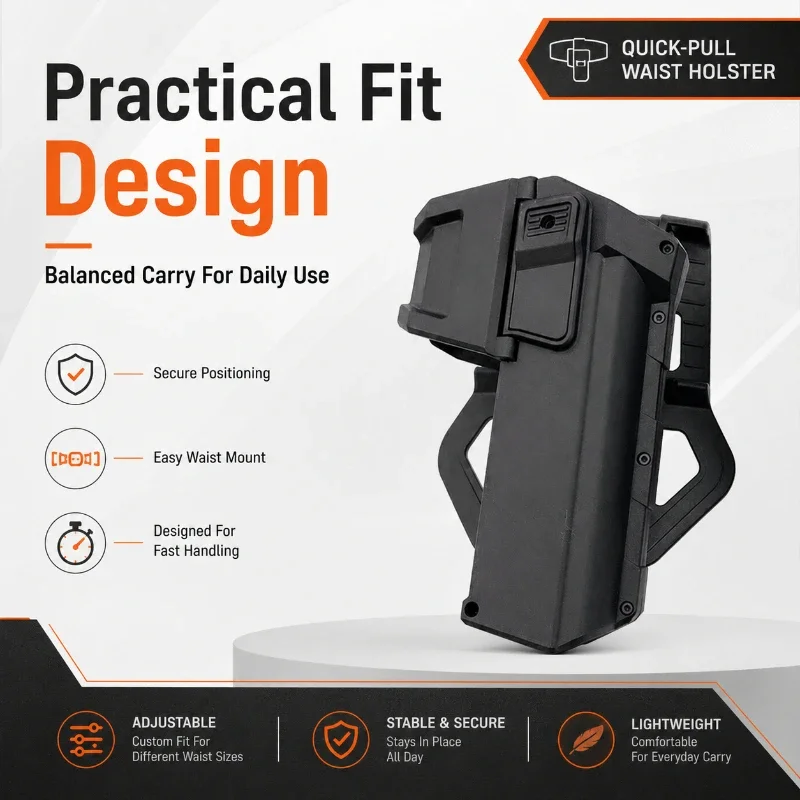 Detachable Waist Mount Carry Shell For G17 G19 1911 Large Inner Space To Fit Lighting Tool