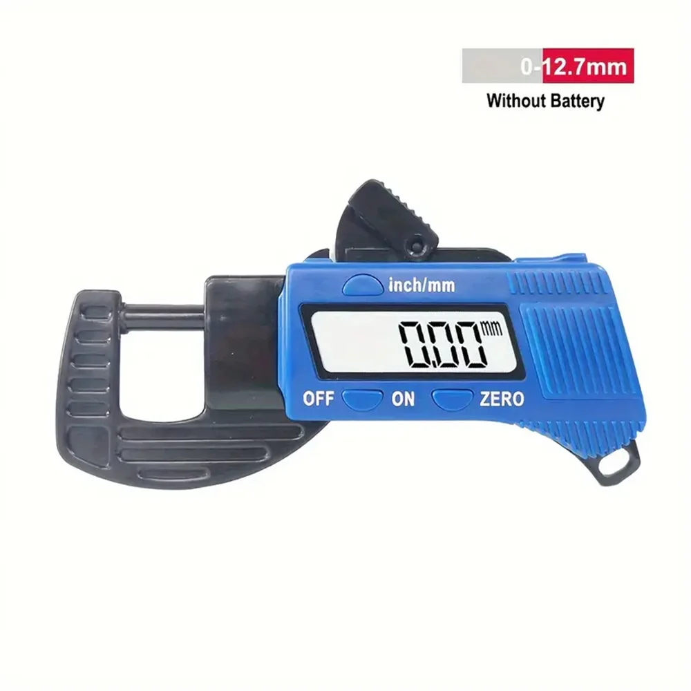 0-12.7mm Digital Thickness Gauge, Digital Display Measuring Tool Inch/Millimeter Conversion Portable Quick Mini Caliper