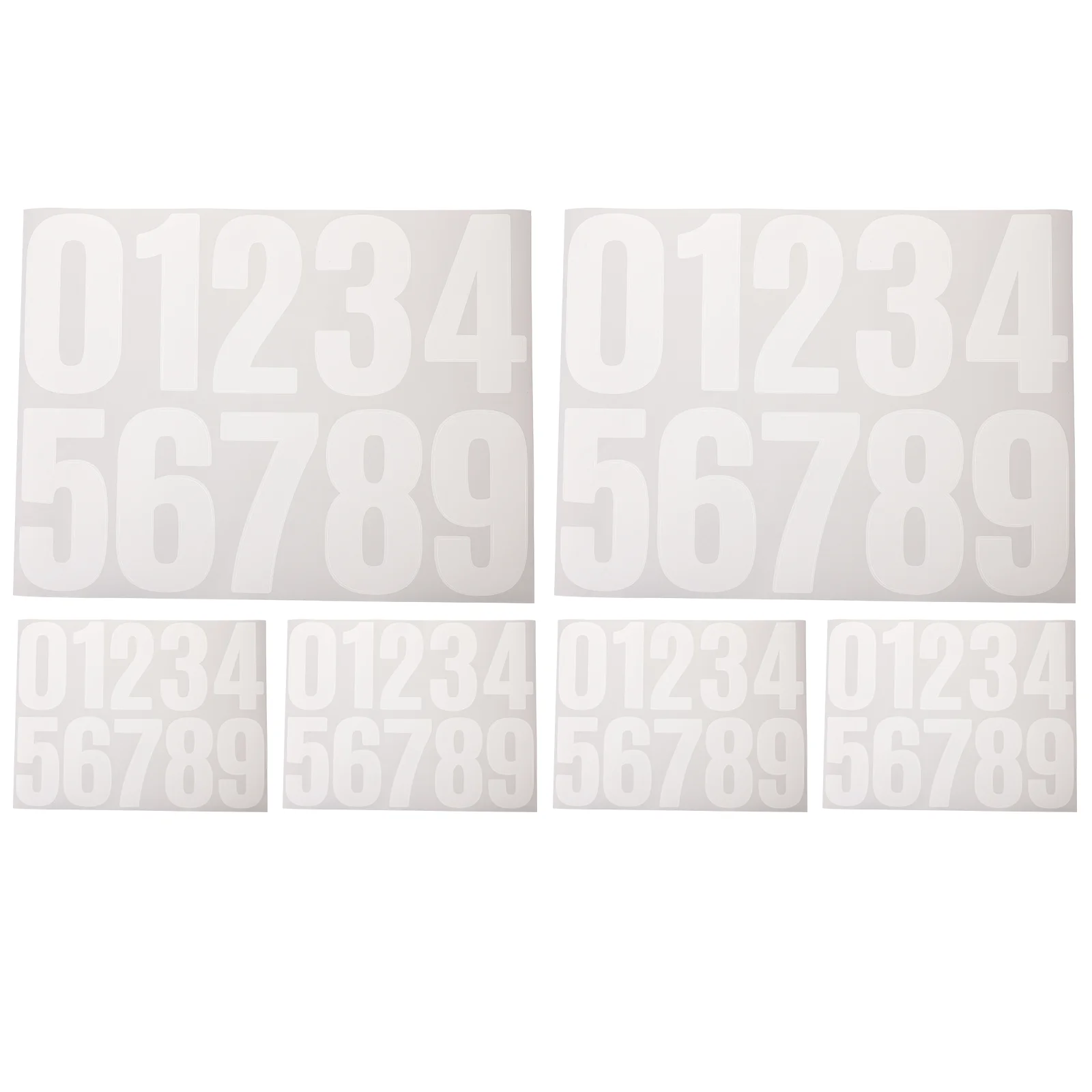 6 Sheets 4 Inch Digital Stickers White Address Numbers for Outside Mailbox Trash Can Waterproof Self Adhesive Number Decals