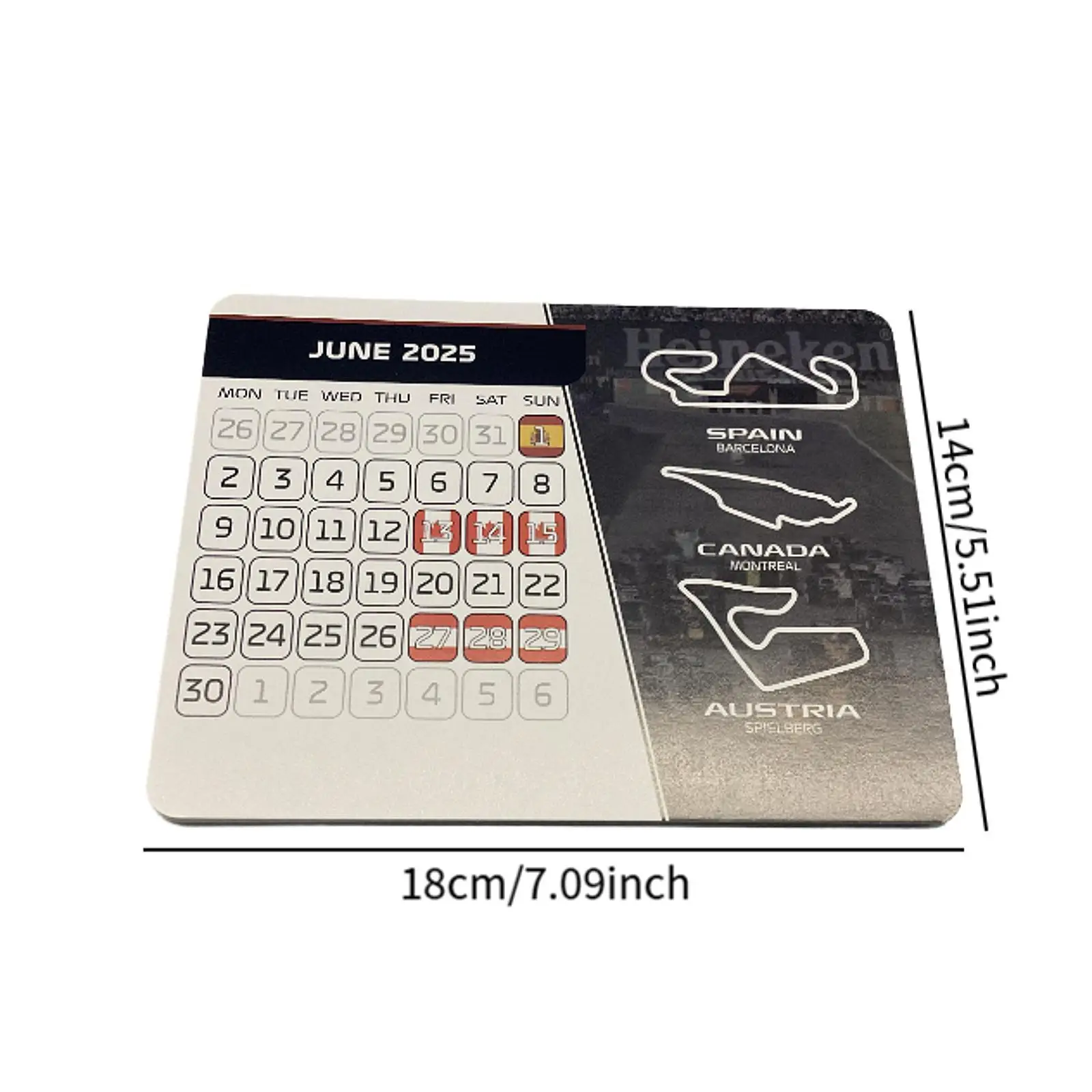 Formula Calendar 2025 Paper Easy Use Memorabilia Decorative Lightweight Desktop