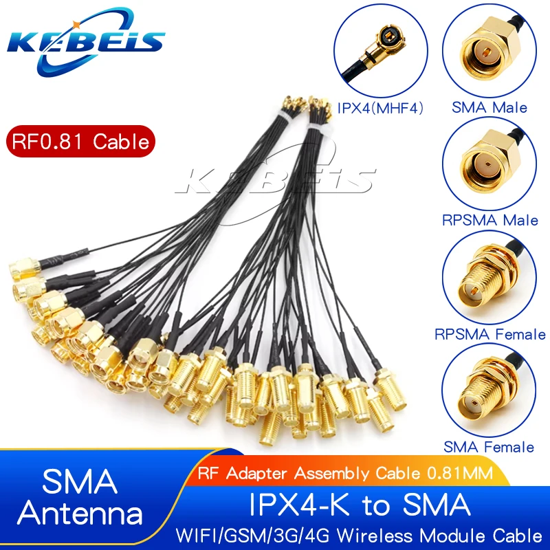 5 Cabos Antena Pigtail RP-SMA para U.FL IPX4 MHF4 para NGFF M.2 9260 9560 8265 NGW com Antenas para Placa/Roteador WiFi Sem Fio