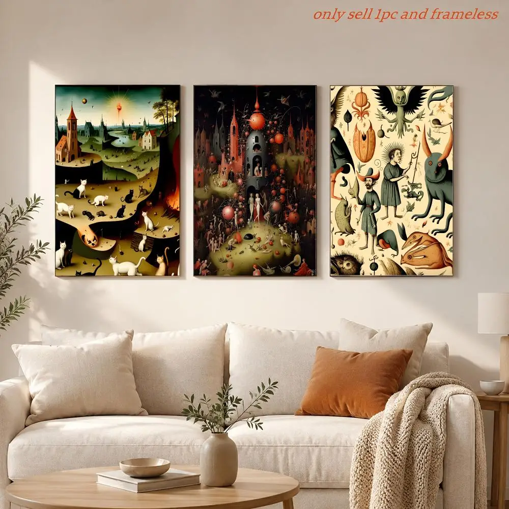 Artist H-Hieronymus Bosch Poster Sticky Wall Art Printing Waterproof Home Living Bed Room Aesthetic Decor