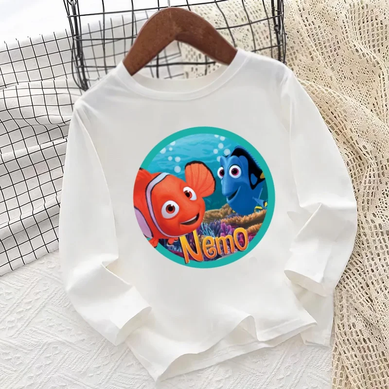 

Finding Nemo Dory Cute Fish Print Cartoon Kids T shirt Long Sleeve Autumn Baby Boys Girls Clothes Funny Casual Children T-Shirt