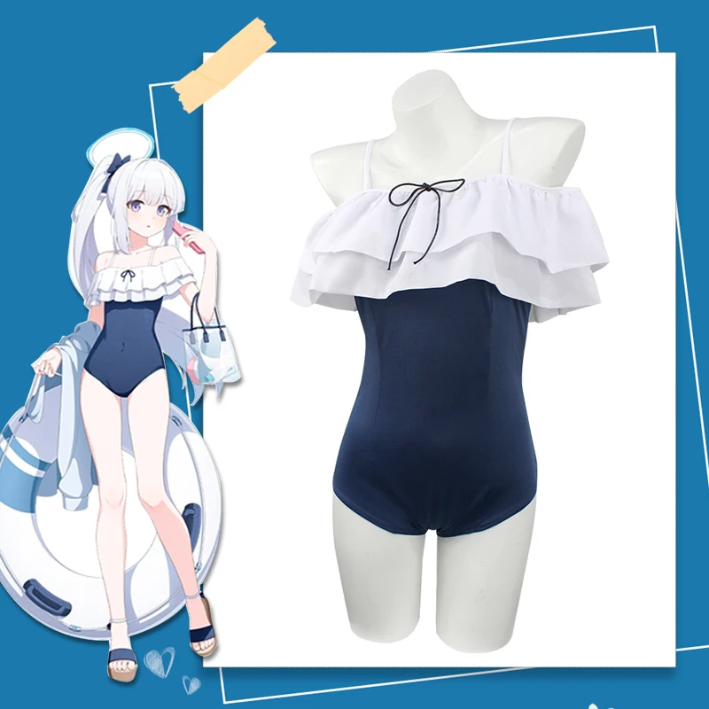 The Blue Archive Tsukiyuki Miyako Swimsuit Cosplay RABBIT Team leader jumpsuit Women High school Swimwear