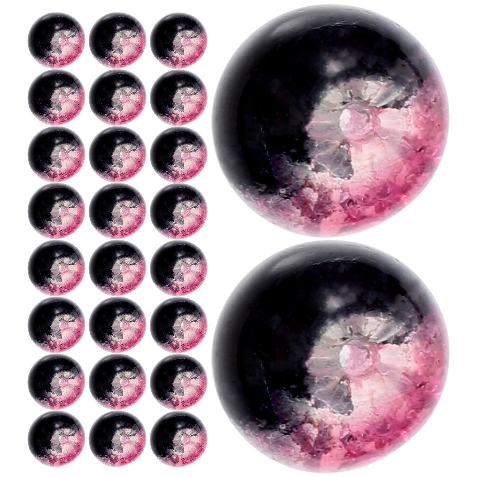 

150pcs Glass Diy Craft Beads For Jewelry Making Garland Decor Large Hole Round Loose Beads For Hair Home Decoration