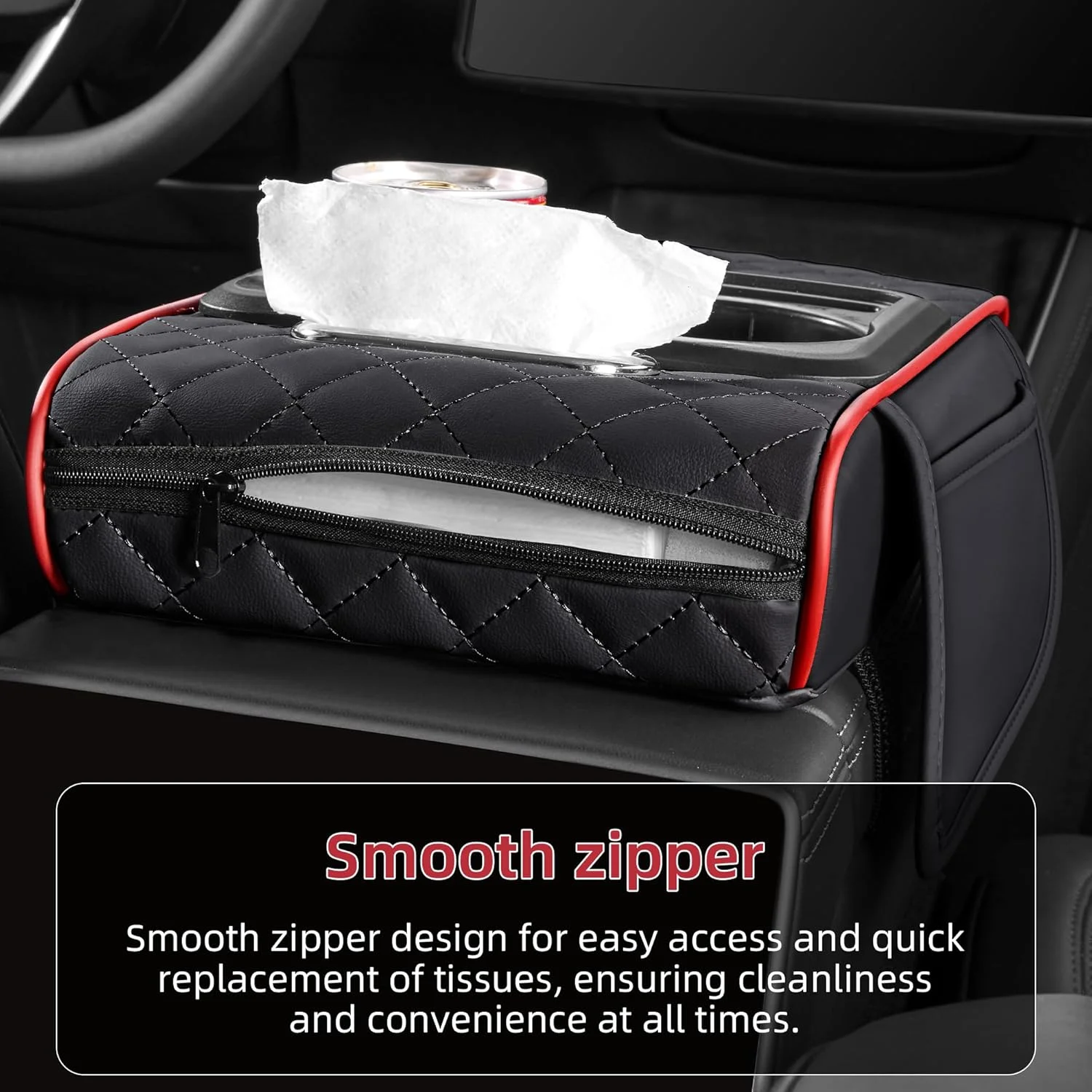 Center Console Organizer with Cup Holder Car Armrest Storage Box Armrest Heightening Cushion Pad for Car Interior Auto Accessory image 4
