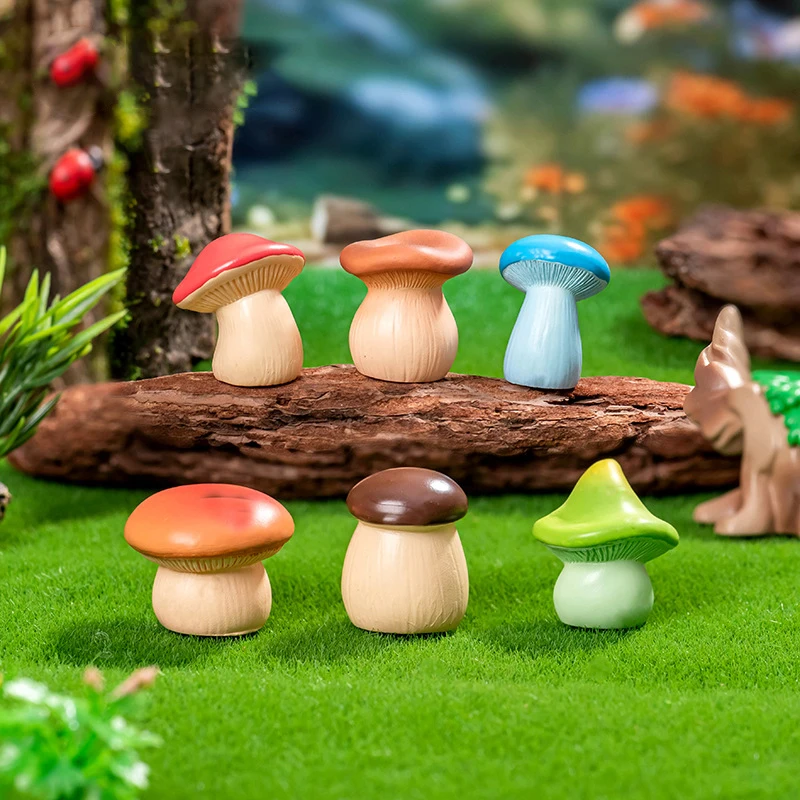 10Pcs/Pack Cartoon Mushroom Elf Mini Model Diy Gardening Potted Plants Miniature Landscape Decorations Small Ornaments