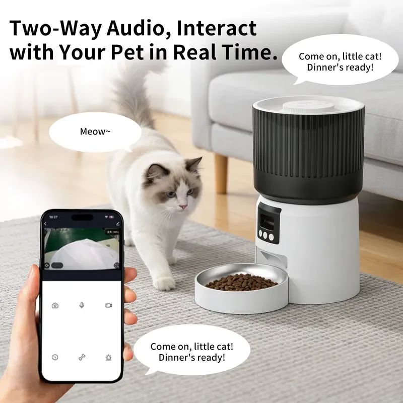 Automatic Pet Feeder Timed Quantitative Remote Control Smart Food Dispenser For Dogs Cats