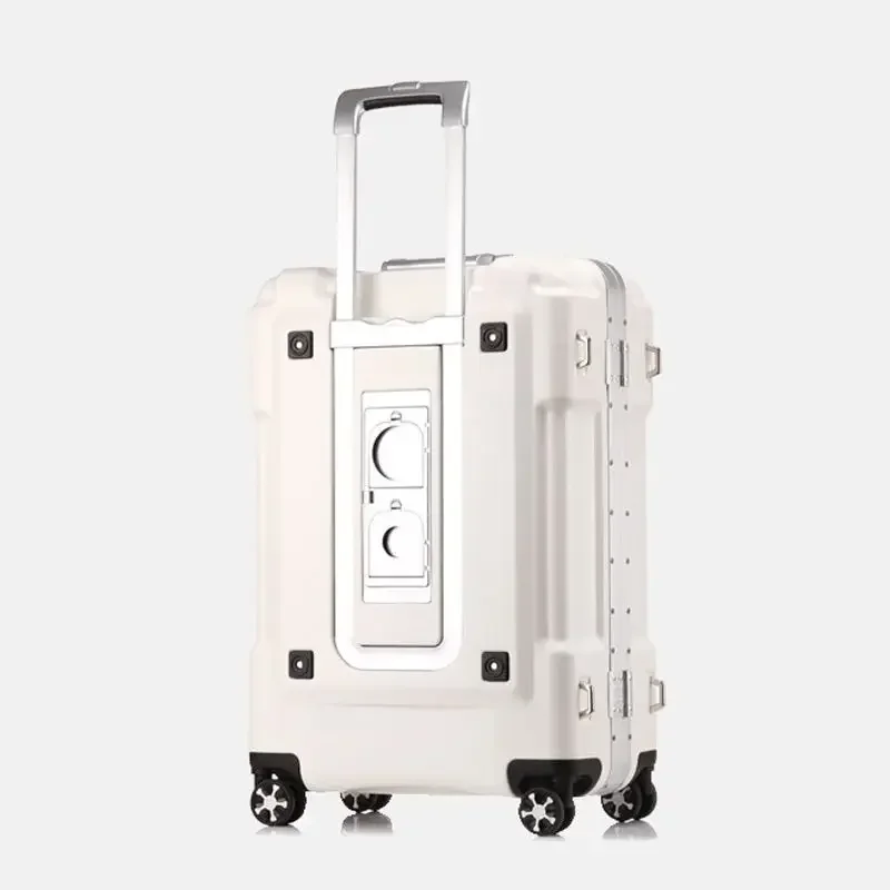 20 Inch Aluminum Frame Suitcase with Cup Holder Boarding Box 24 29 Inch Travel Case New Multifunctional Trolley Case