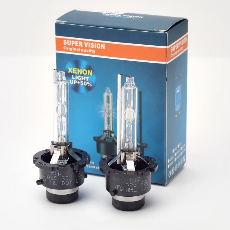 2 Stück D2S D2R D4S Xenon 35 W Glühbirnen für Autoscheinwerfer HID-Birne mit Metallhalterung 4300 K 6000 K 8000 K – Detail 1