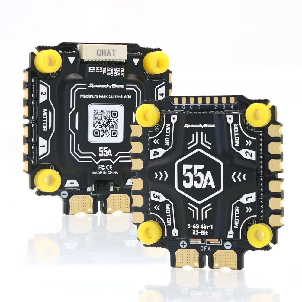 SpeedyBee F405 V5 55A Stack（Pengontrol Penerbangan Pesawat Model F405 V5 30.5×30.5mm + ESC 4-in-1 55A dengan Firmware ox32）