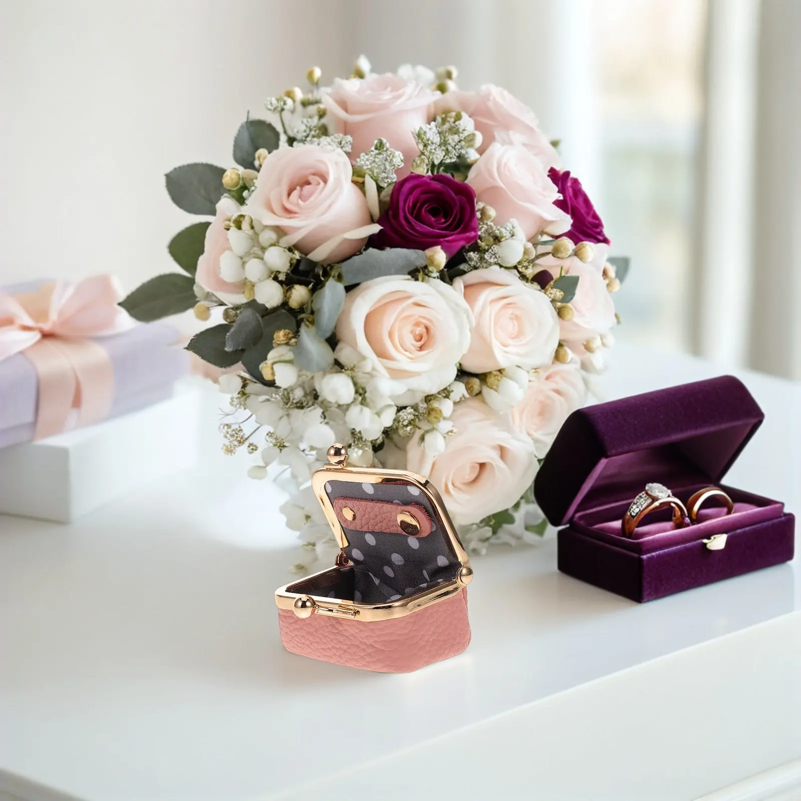 

Compact Mini Jewelry Box Travel Organizer for Women Rings Earrings Necklaces Bracelets Multifunctional Jewelry Travel Case