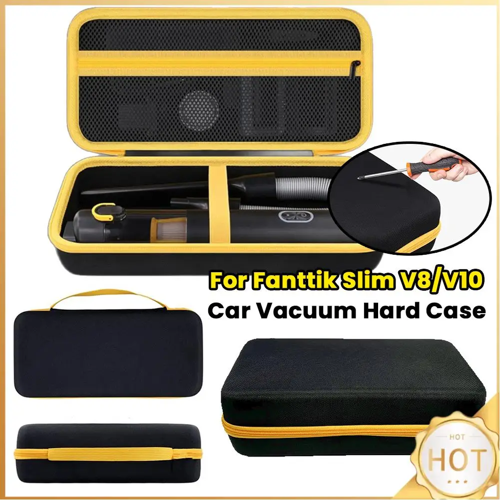 

Жесткий чехол для автомобильного пылесоса с двойной молнией, портативная сумка для хранения ручного автомобильного пылесоса для Fanttik Slim V8/V10, аксессуары