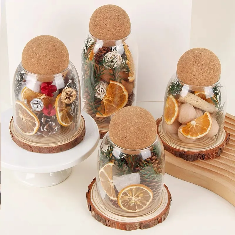 

Cork Ball Transparent Glass Storage Jar, Candy Jar, Food Storage Bottle, Glass Container, Tea Box, Cereal Dispenser Kitchen