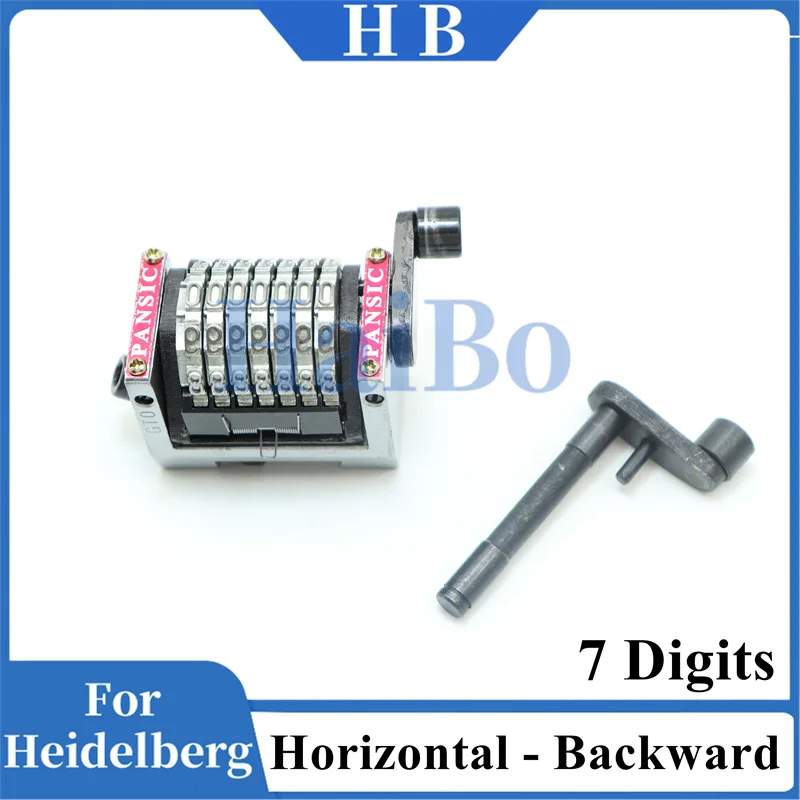 

HaiBo Best Quality 7 Digits Printing Numbering Machine Horizontal Backward With Last 3 Numbers Sinkable