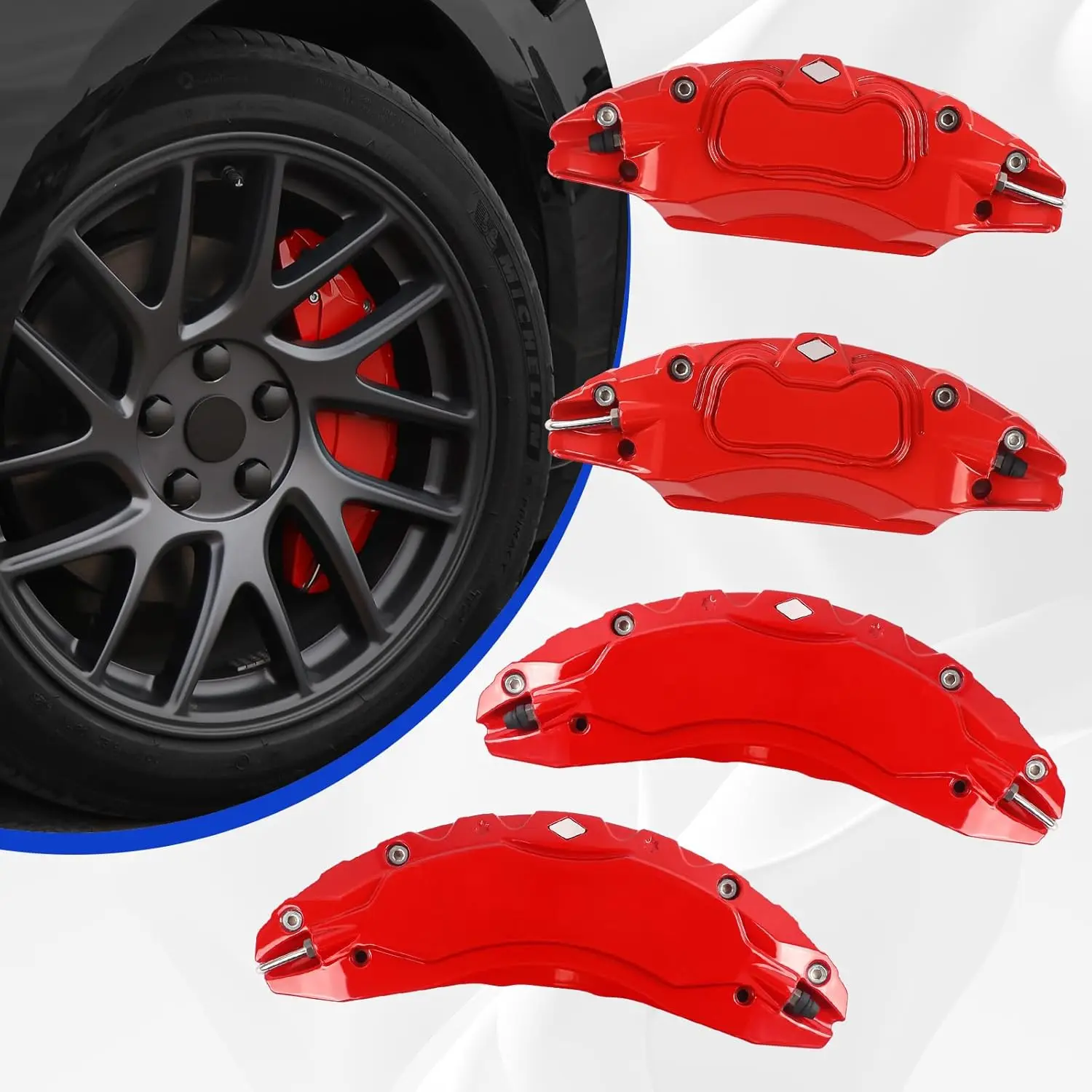 For Tesla Model 3 Brake Caliper Cover 2018 2019 2020 2021 2022 2023 Accessories With Stickers(not fit Model 3 2024)