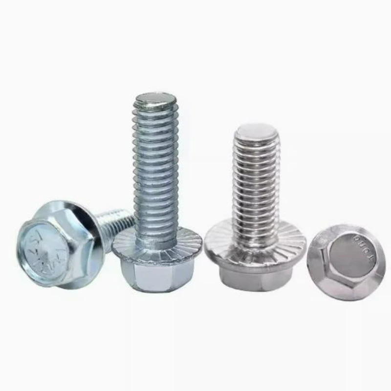Unc 1/4-20 5/16-18 3/8-16 304 Stianless Steel/blue White Zinc Hexagon With Serrated Flange Cap Screw Hex Washer Bolt