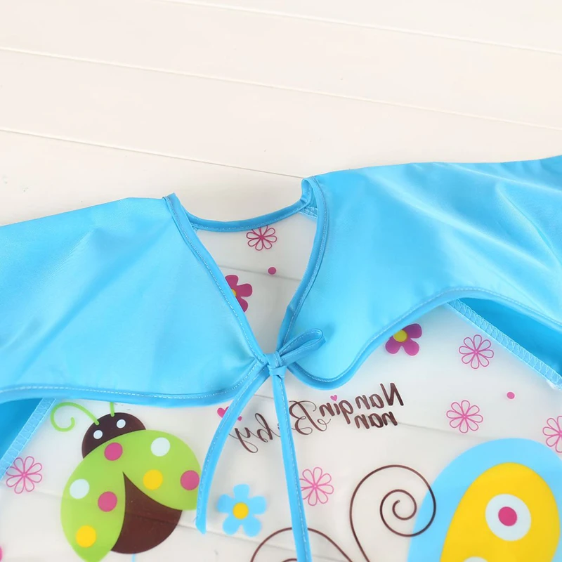 0-3 Years Baby EVA Waterproof Anti-dirty Bib Long Sleeve Strap Coat Dirt Proof Soft Feeding Bib Cute Cartoon Pattern Burp Cloths