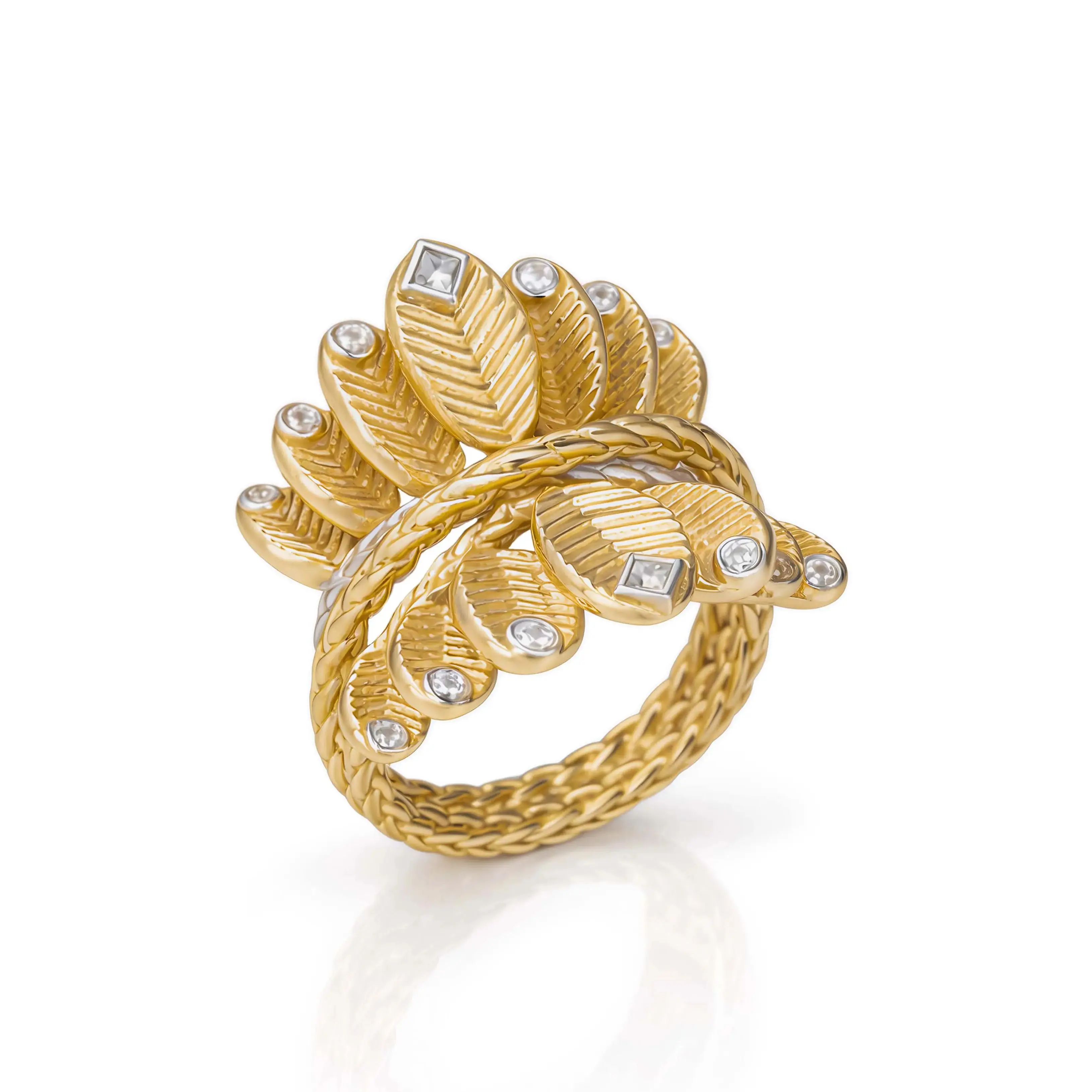 

Роскошное кольцо с кофейными зернами, винтажное, из стерлингового серебра 925 пробы с позолотой 18 карат, изысканное ювелирное украшение для женщин, подарок для коктейльной вечеринки