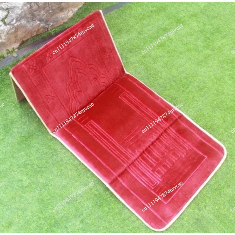 with Backrest Foldable Worship Blanket Home Travel Outdoor Mat Picnic Cushion High Quality Muslim Prayer Rug Polyester Portable