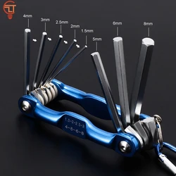 Folding Hex Wrench Metal Metric Allen Wrench Set Hexagonal Screwdriver Hex Key Wrenches Allen Keys Hand Tool Portable Set