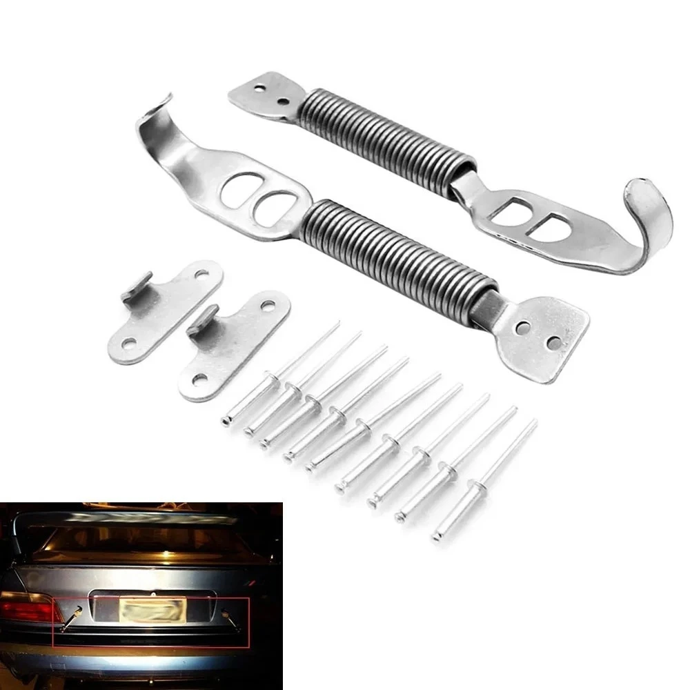 Universal Car Hood and Trunk Lock Spring Hook Kit Hood and Trunk Latch Spring Hooks Retaining Hooks Surrounding Tailgate Hooks
