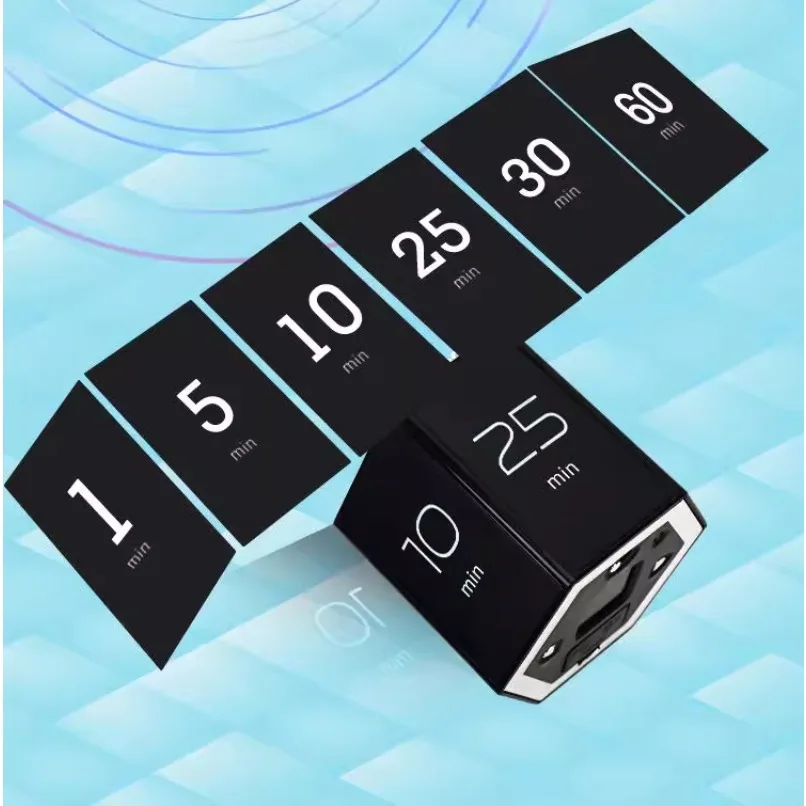 1PC Digital Cube Timer Square Study Kitchen Eight-sided Visual Magnetic Timer Alarm #moqu