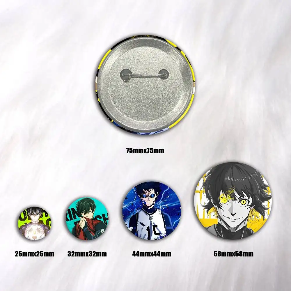 Anime B-blue Lock Tinplate Brooch Figure Icon Badge Handmade Brooches For Backpack Clothes Decoration