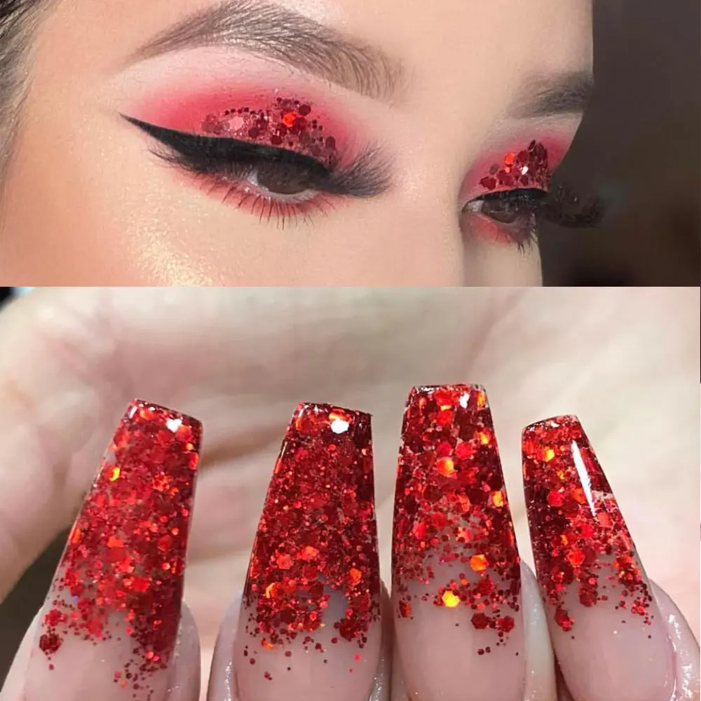 Polvere decorativa multicolore da 10/30/50 g, utilizzata per accessori per la decorazione delle unghie e riempitivi di processo