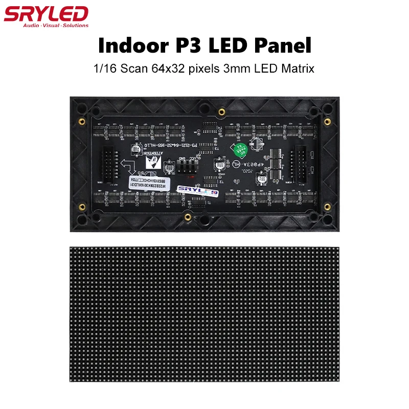 

LED Display P3 192x96mm 64x32 Dot Matrix SMD2121 RGB Full Color P2 P3.9 P4 P5 P6 LED Screen For Event Concert Church Background