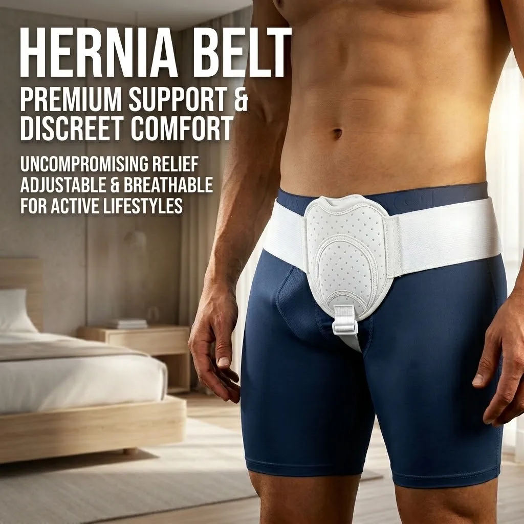 Hernia Belt Men Adjustable Breathable Inguinal Hernia Support Truss Groin Pain Relief Brace for Inguinal Area Recovery