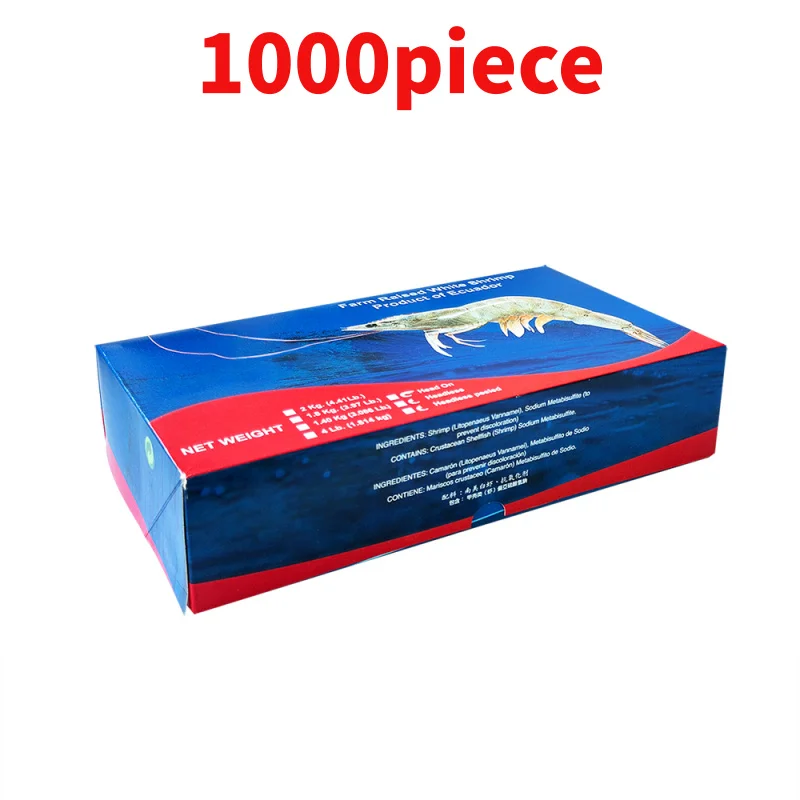 

10 00piece.Custom.Custom Recyclable Supermarket Low Temperature Freezer Shrimp Seafood Folding Food Grade Packing B