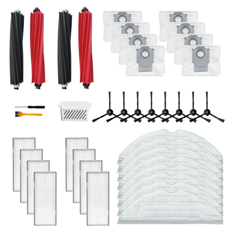 แปรงด้านข้างหลัก HEPA FILTER Silver โมดูลอุปกรณ์เสริมสําหรับ Roborock S8 Pro Ultra S8 S8 + เครื่องดูดฝุ่นหุ่นยนต์